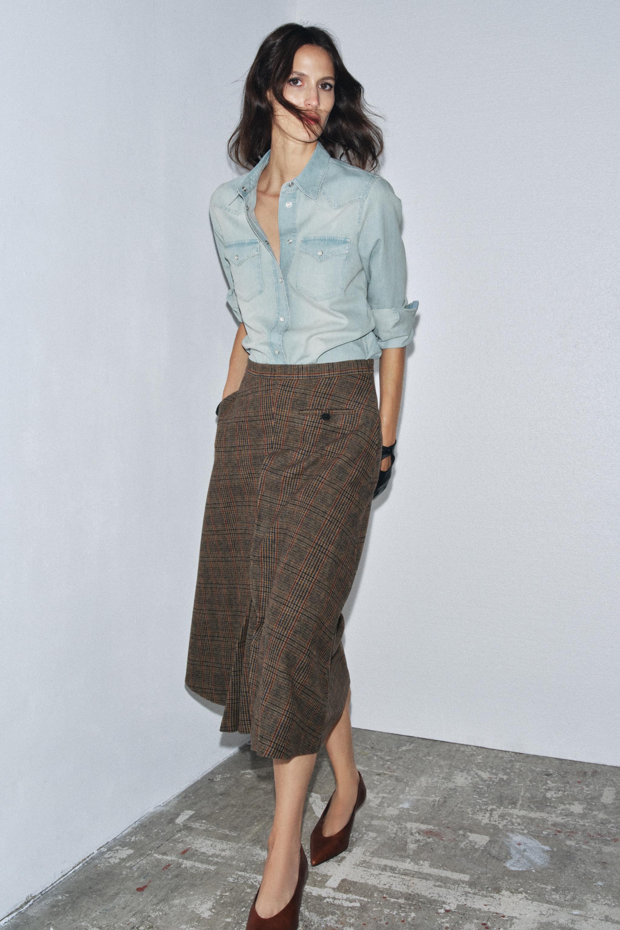 PLAID PLEATED SKIRT WITH WOOL ZW COLLECTION